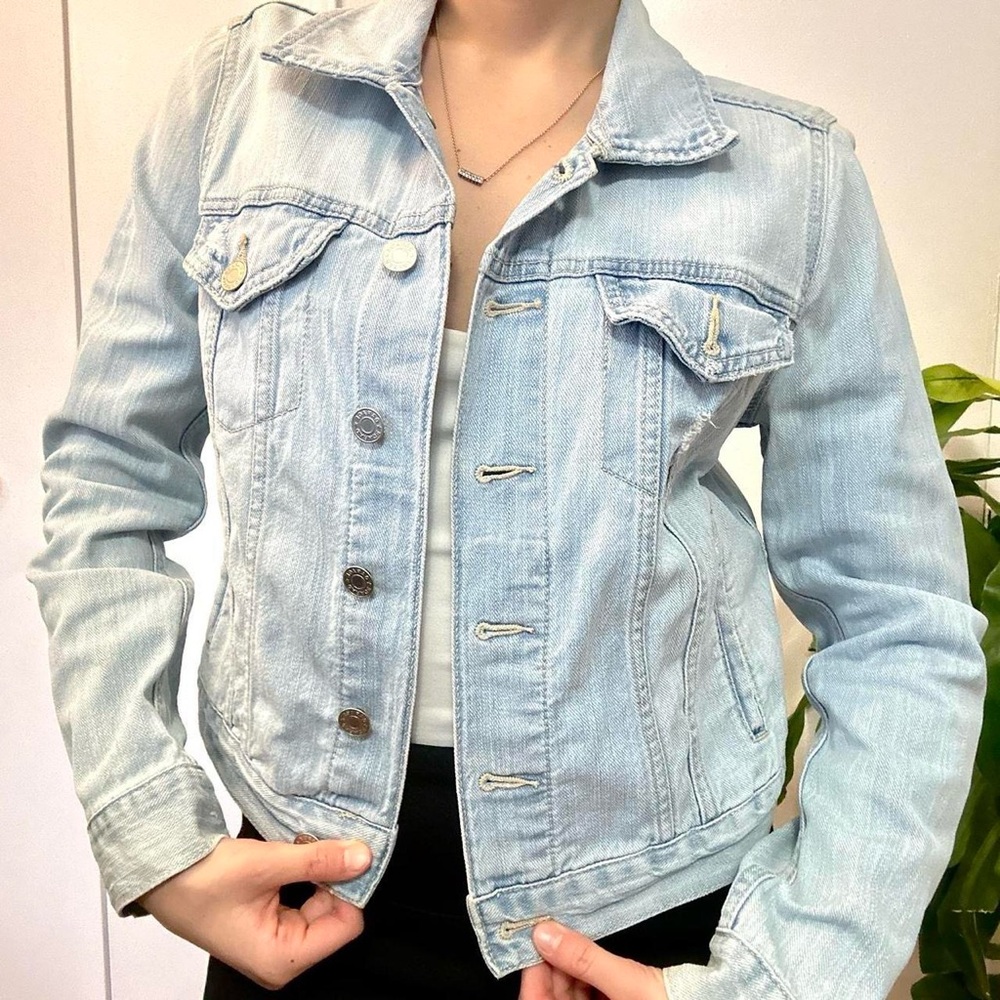 💜Garage Light-Wash Denim Jacket Women's Size US XS